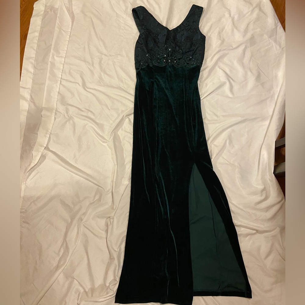 Vintage style slit floor length dress